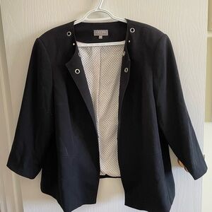 Laura Black Open-Front Blazer Suit Jacket